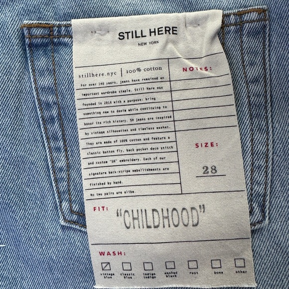 NWT STILL HERE Jeans in Childhood Vintage Blue - Picture 3 of 3